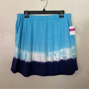 FRESH PRODUCE - LARGE - Bluefin Aqua Blue Bamboo Dipped Avery Tie Dye Skirt